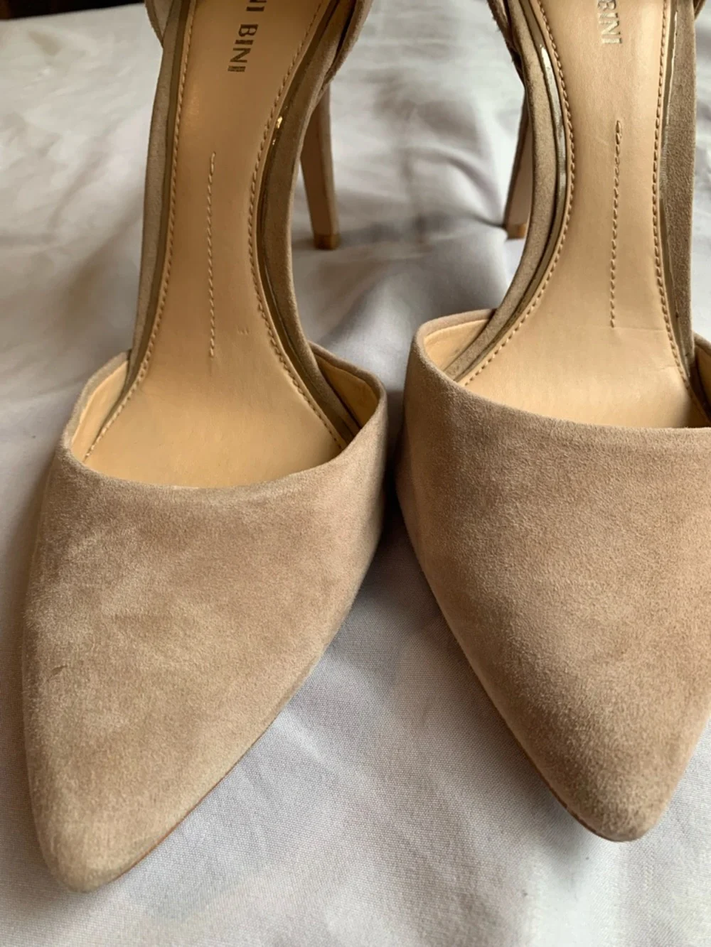 Giani Bini Pointed-Toe Ankle-Strap Heels in Tan Suede Size 10 - Picture 8 of 10